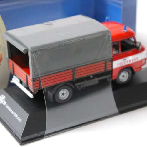 1:43 Cars&Co IST Barkas B1000 Pritsche/ Plane Feuerwehr red/ grey