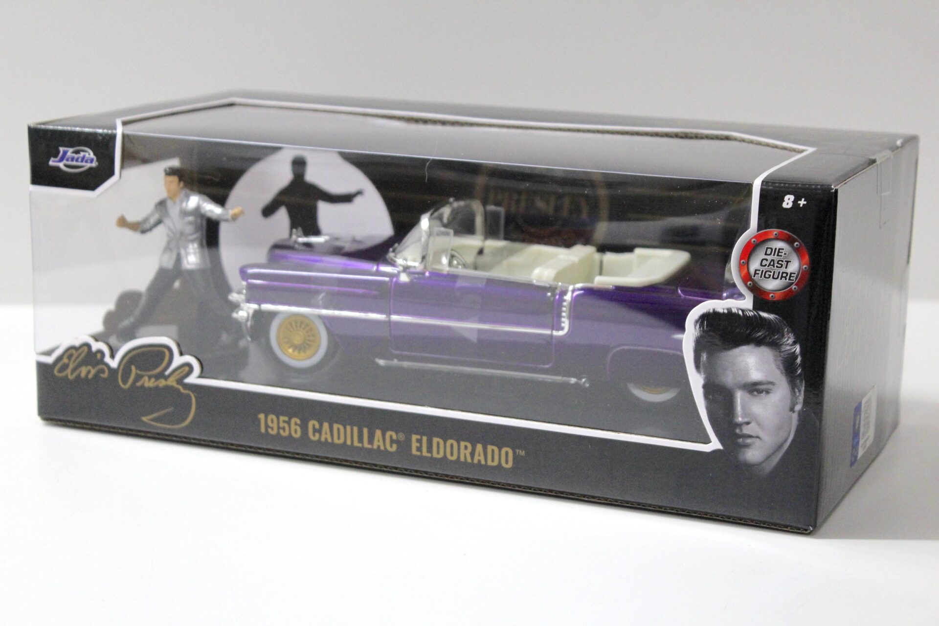 1:24 Jada Toys 1956 Cadillac Eldorado Convertible purple + Elvis Presley Figur