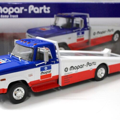 1:18 ACME 1970 Dogde D300 Ramp Truck *MOPAR-PARTS* blue/ white/ red