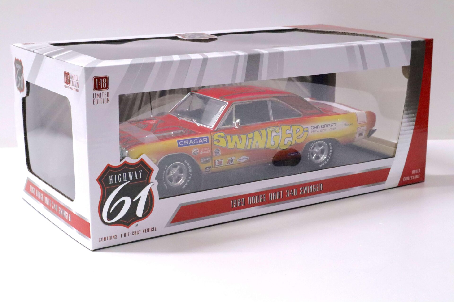 1:18 Highway61 Dodge Dart 340 Swinger Car Craft Project Car yellow/ pink 1969