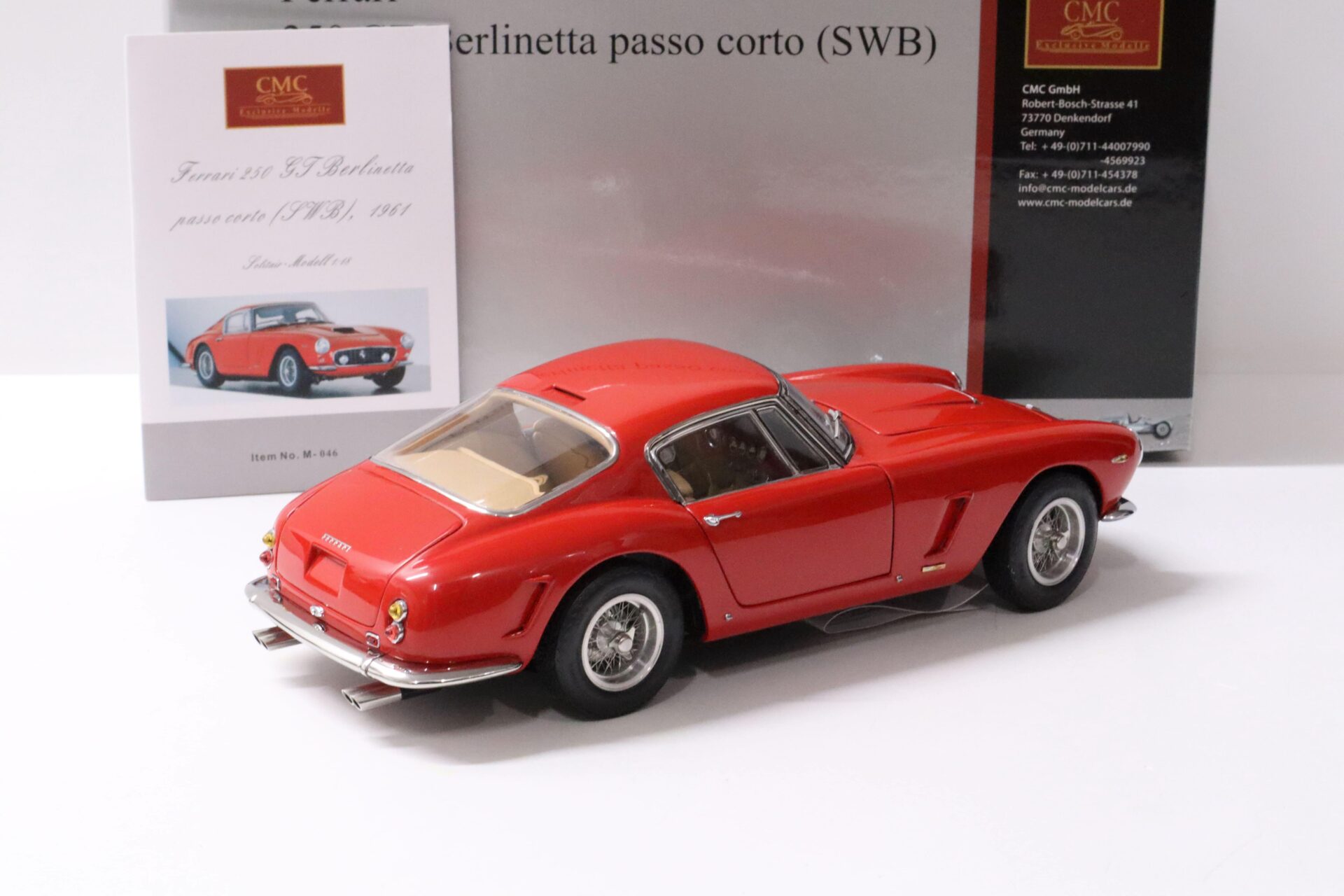 1:18 CMC Ferrari 250 GT Berlinetta passo corto SWB Coupe red M-046