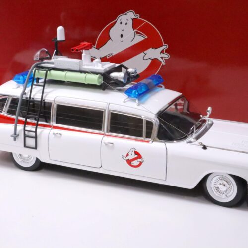 1:18 Hot Wheels 1959 Cadillac Miller GHOSTBUSTERS ECTO-1 white Movie Car