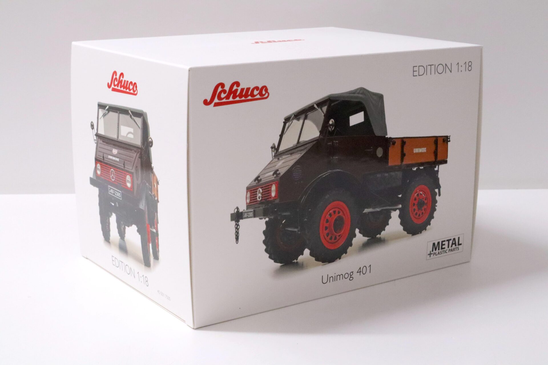 1:18 Schuco Mercedes Unimog U401 with Softtop 1956 dark red