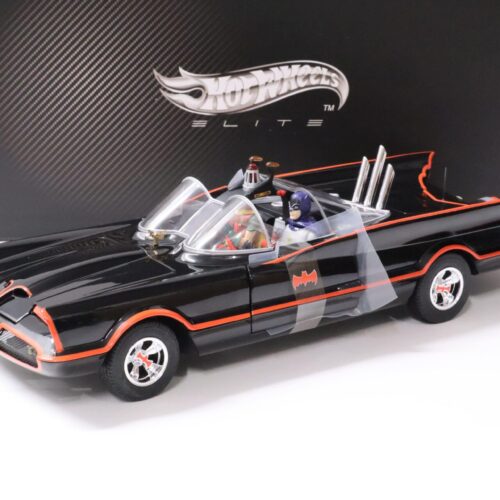 1:18 Hot Wheels Elite 1966 BATMAN Classic TV Series Batmobile with Batman + Robin