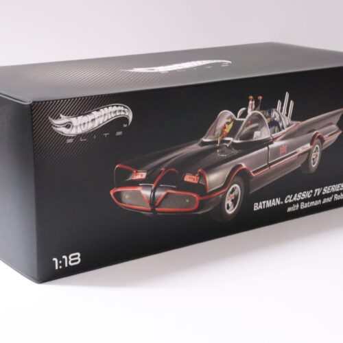 1:18 Hot Wheels Elite 1966 BATMAN Classic TV Series Batmobile with Batman + Robin