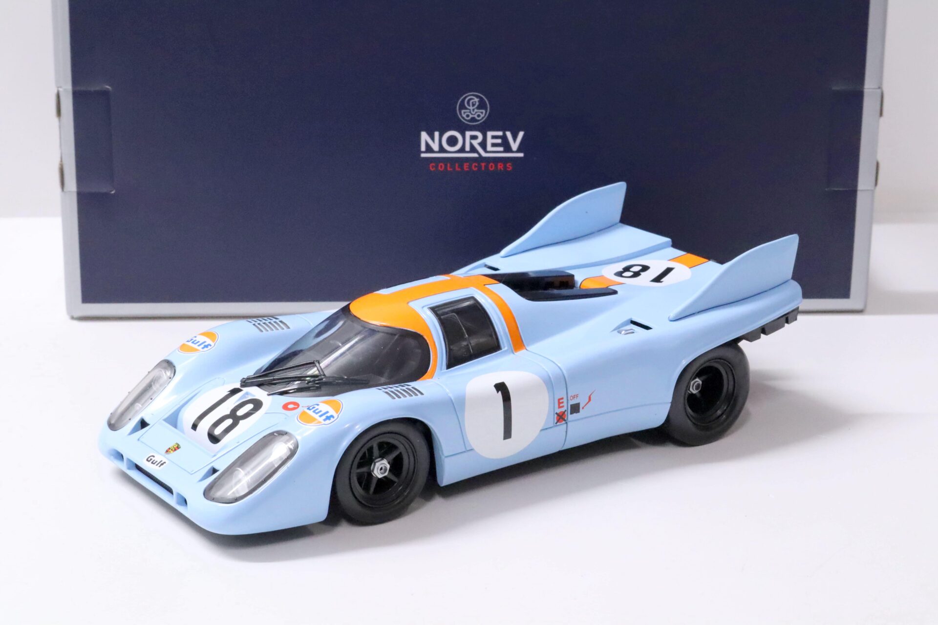 1:18 Norev Porsche 917K Training Session 24h LeMans 1971 Gulf Racing Siffert/ Bell