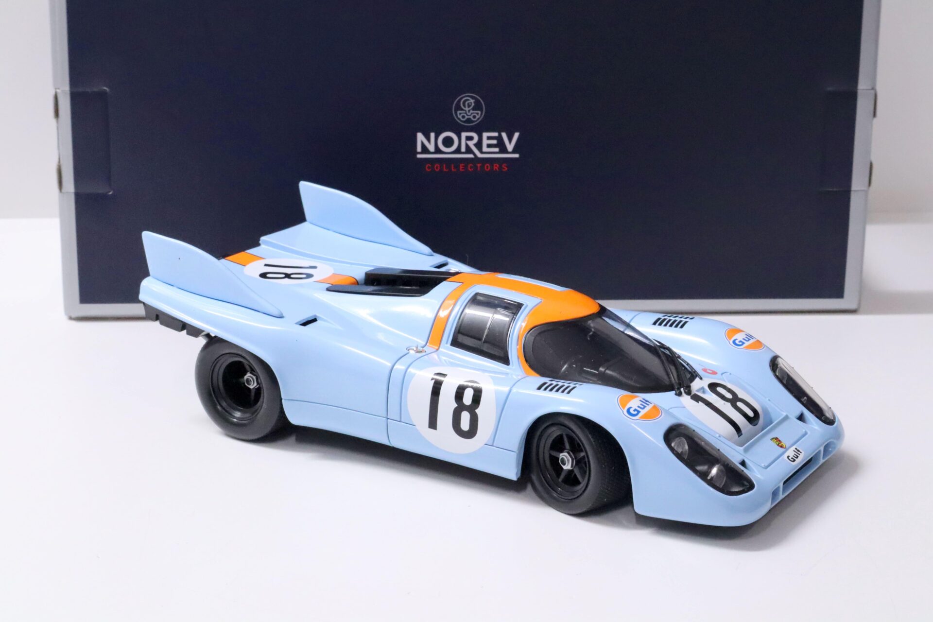1:18 Norev Porsche 917K Training Session 24h LeMans 1971 Gulf Racing Siffert/ Bell
