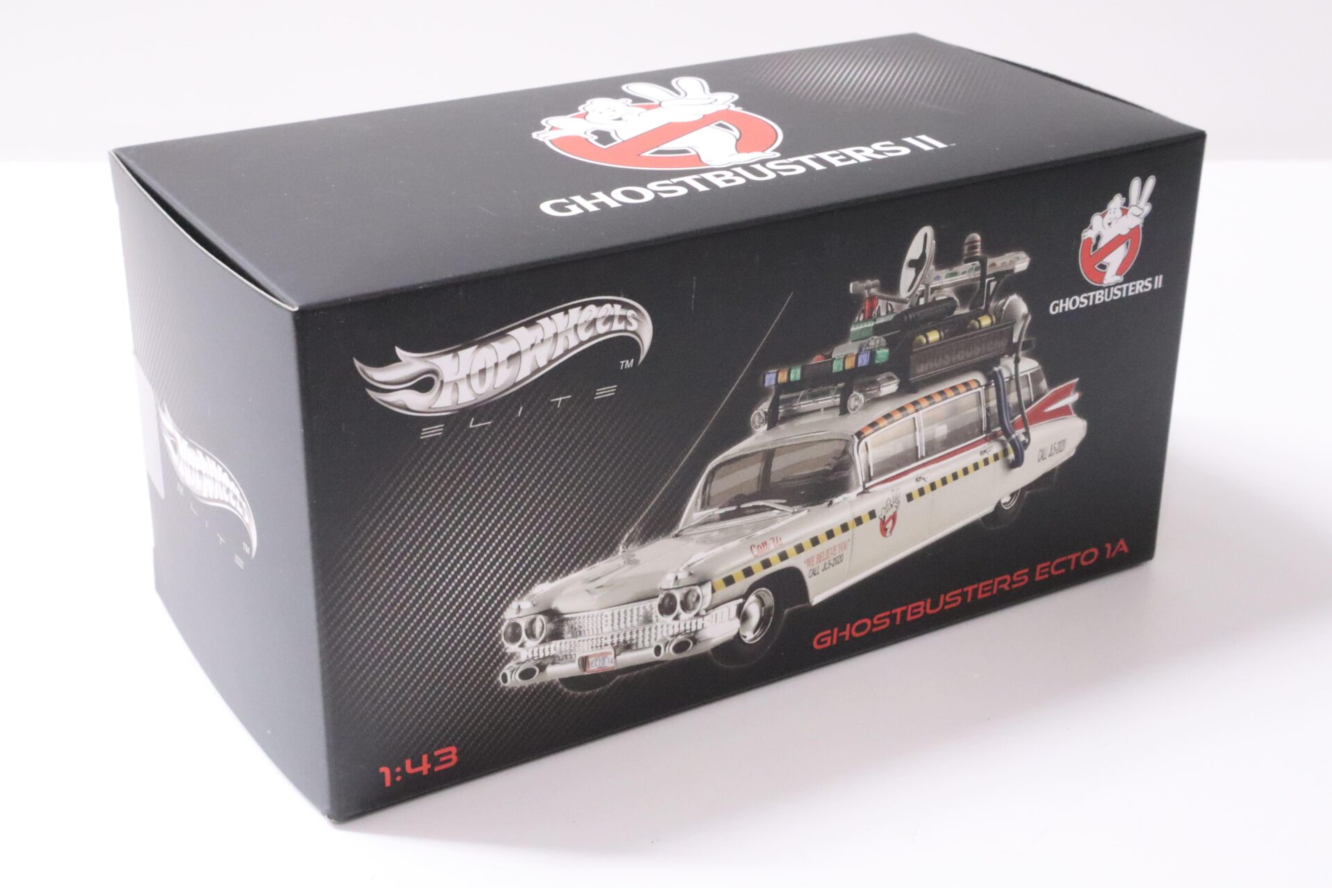 1:43 Hot Wheels Elite 1959 Cadillac Miller GHOSTBUSTERS ECTO 1A white SEALED