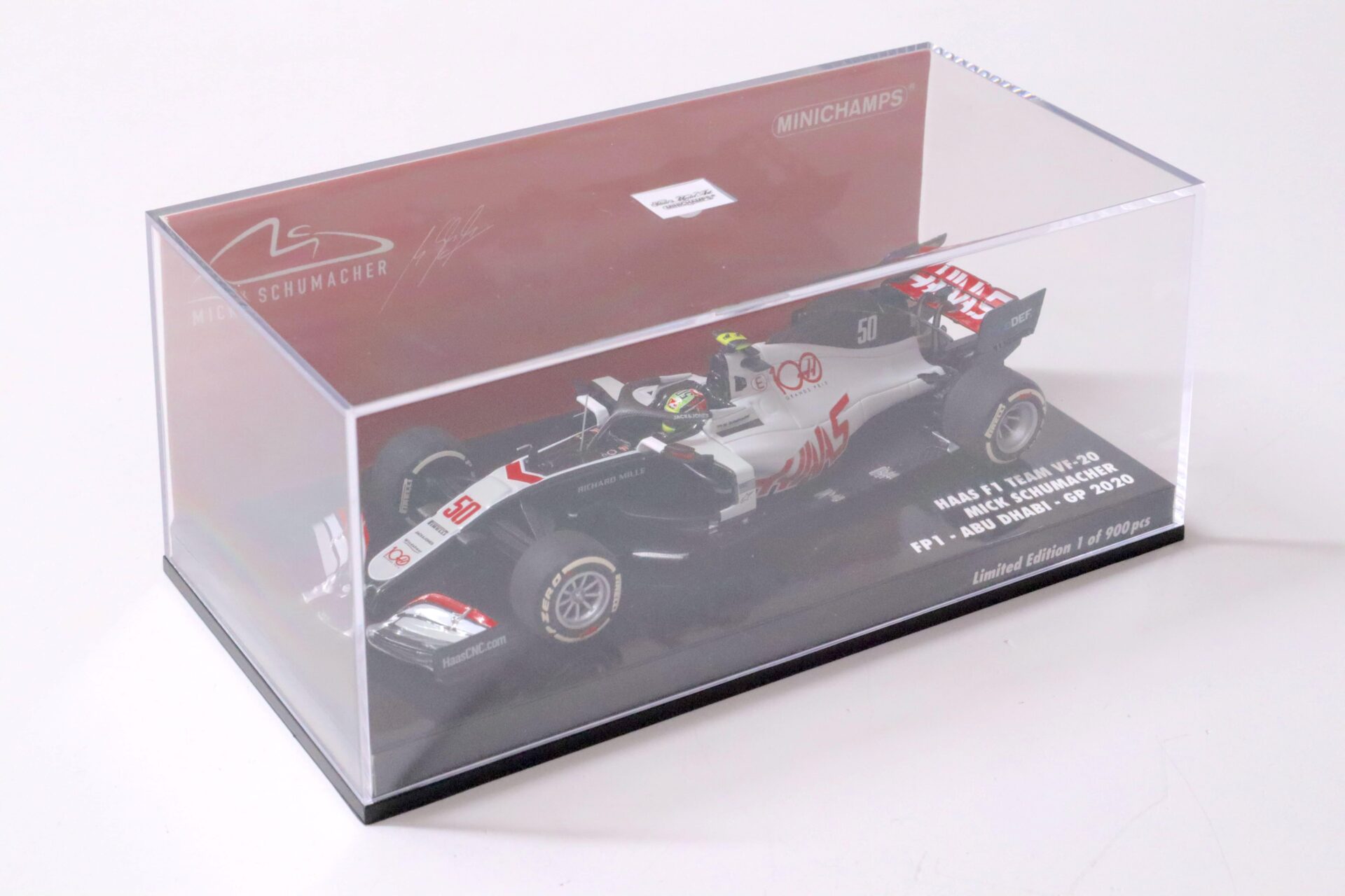 1:43 Minichamps HAAS F1 Team VF-20 M.Schumacher FP1 ABU Dhabi GP 2020