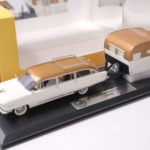 1:43 GIM Lincoln Pioneere Wagon with Traveller Wohnwagen white/ copper 1956