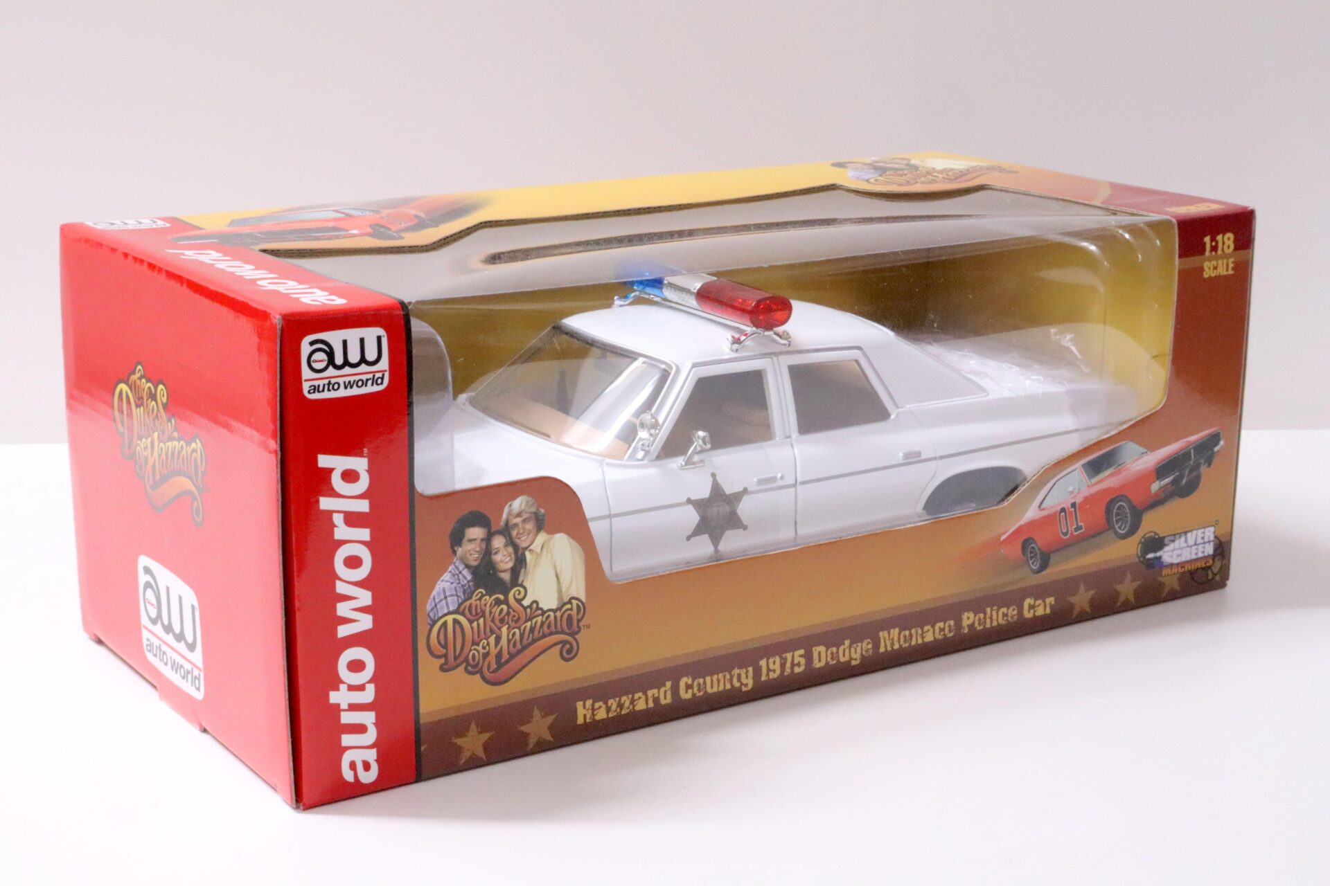 1:18 Auto World 1975 Dodge Monaco Police Car Hazzard Country Dukes of Hazzard