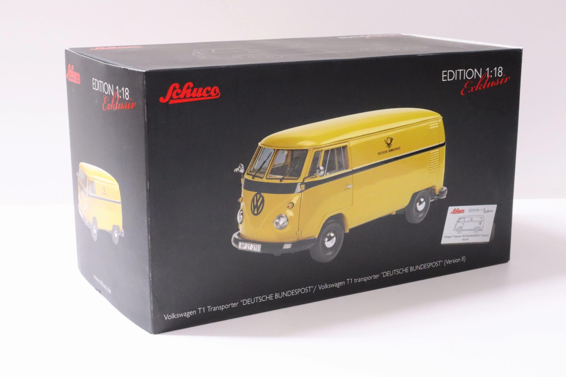 1:18 Schuco VW T1 Transporter Deutsche Bundespost yellow