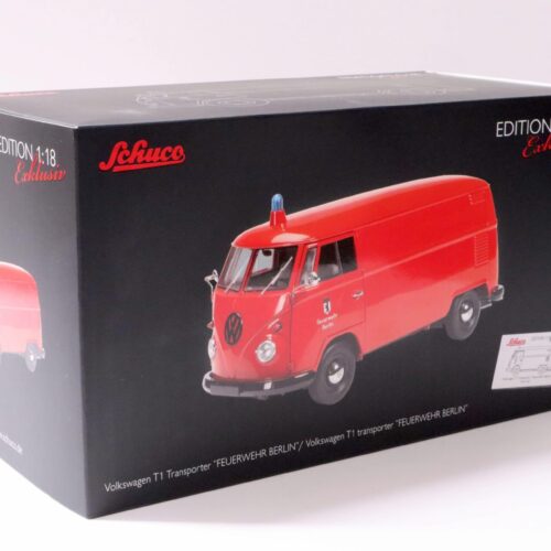 1:18 Schuco VW T1 Transporter Kasten Feuerwehr Berlin red