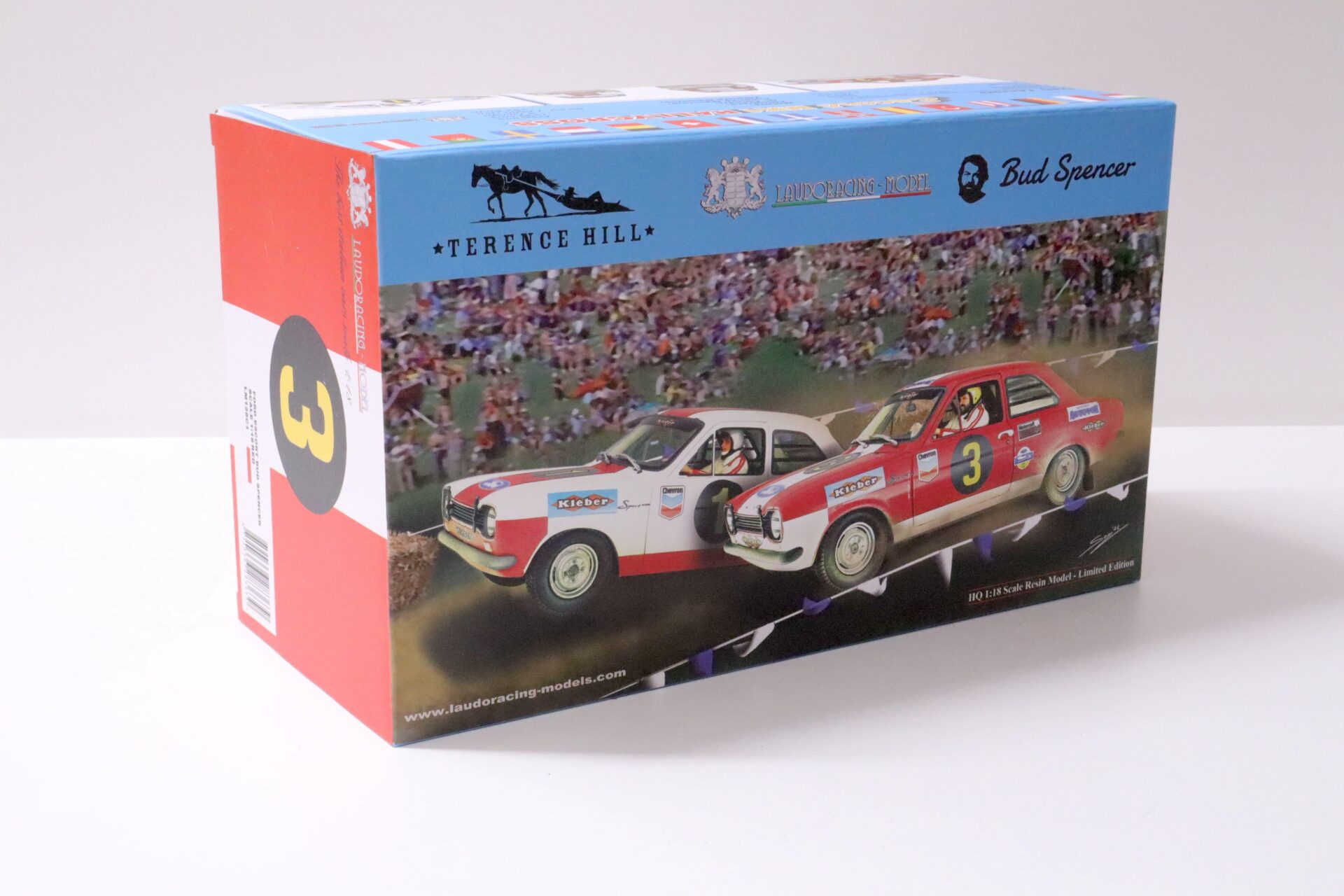 1:18 Laudoracing-Model Ford Escort Rally 1968 Bud Spencer #3 red