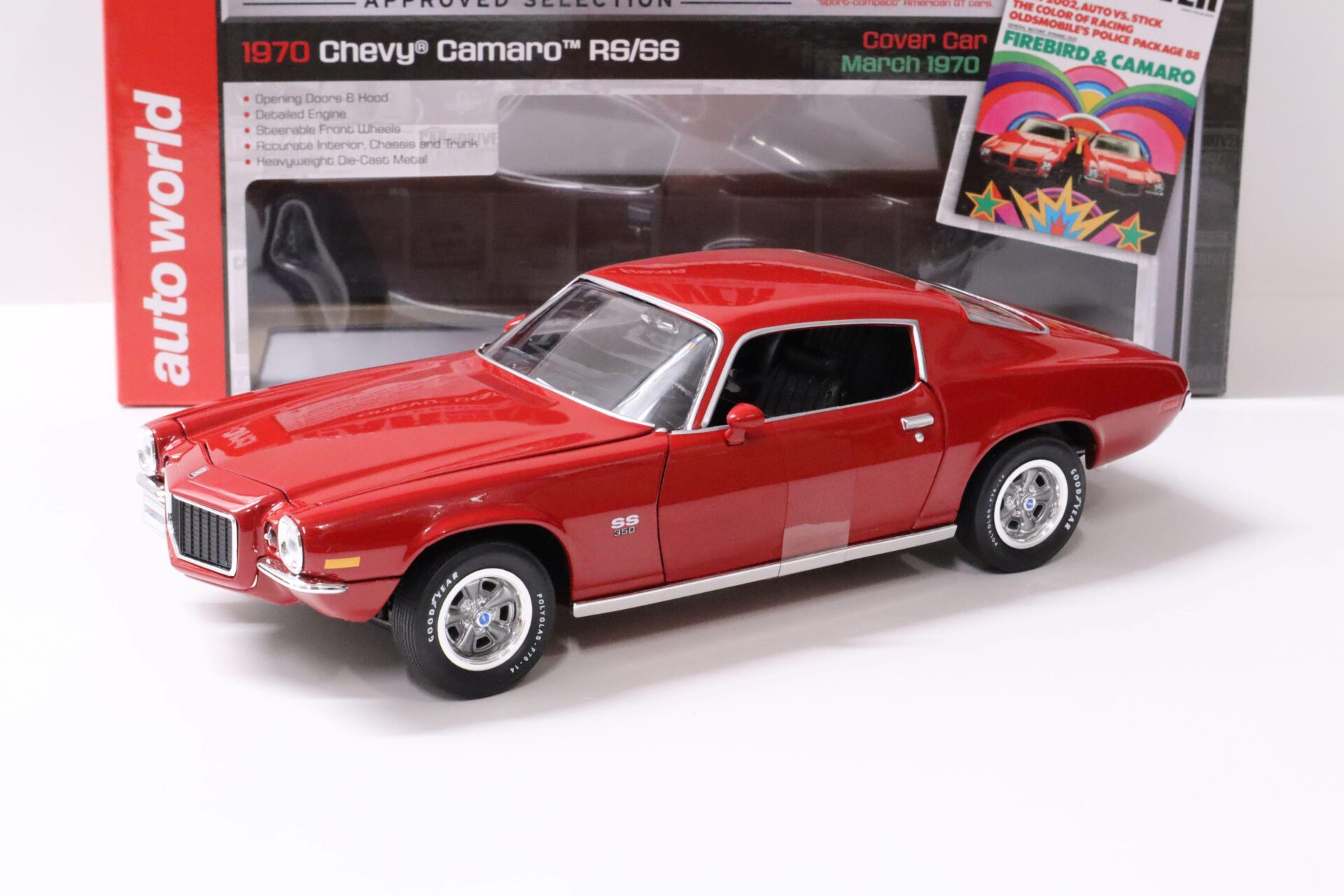 1:18 Auto World 1970 Chevrolet Camaro RS/SS Coupe red CAR and DRIVER