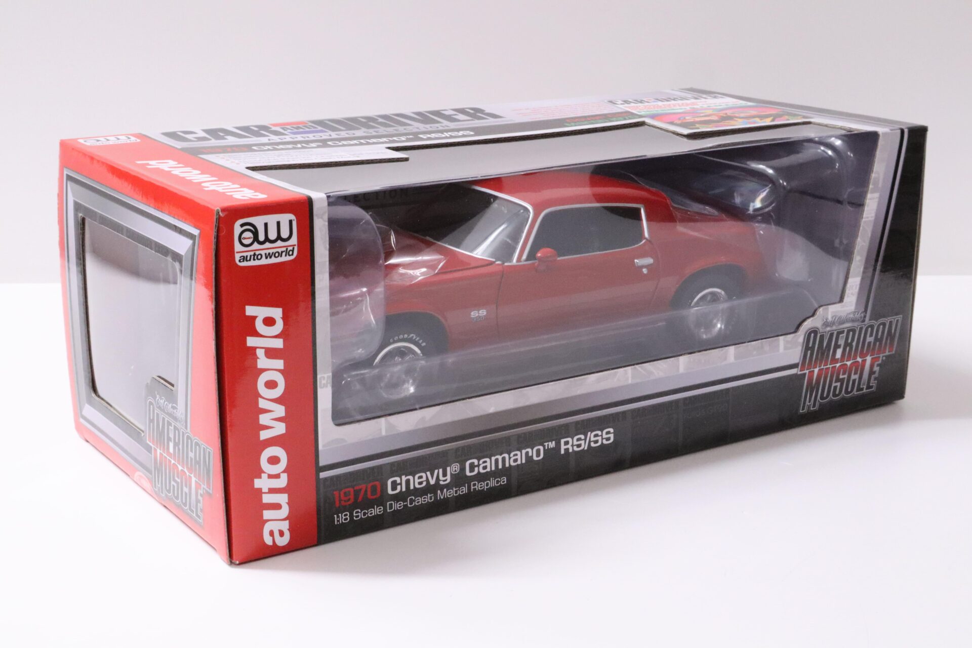 1:18 Auto World 1970 Chevrolet Camaro RS/SS Coupe red CAR and DRIVER