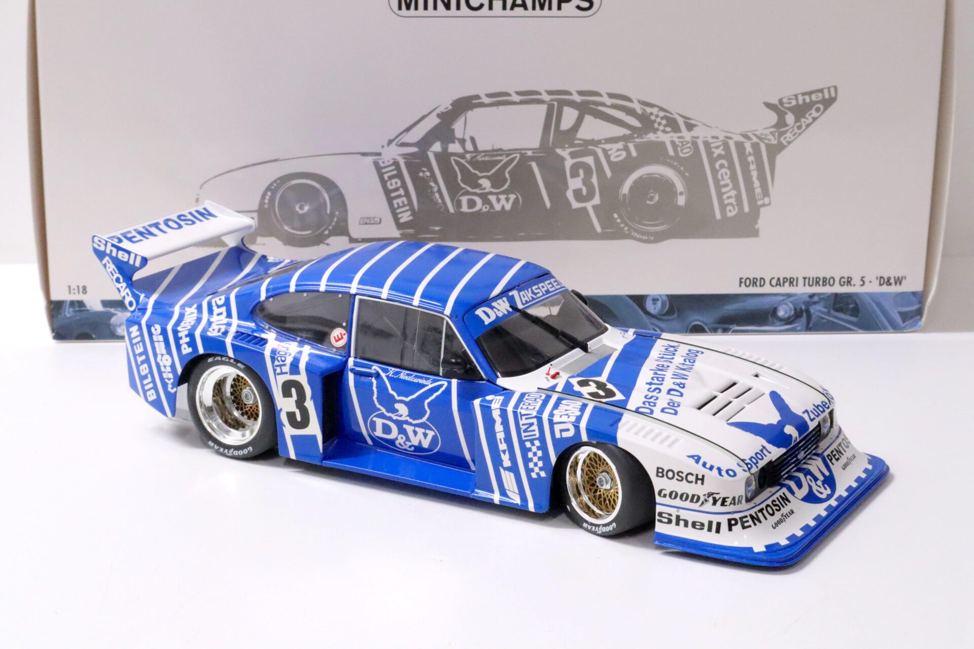 1:18 Minichamps Ford Capri Turbo Gr. 5 D&W #3 K. Niedzwiedz DRM 1982