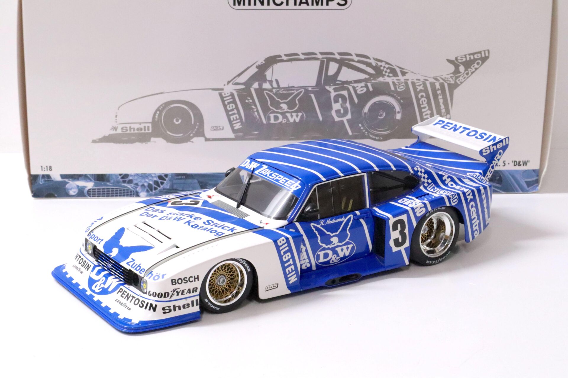 1:18 Minichamps Ford Capri Turbo Gr. 5 D&W #3 K. Niedzwiedz DRM 1982