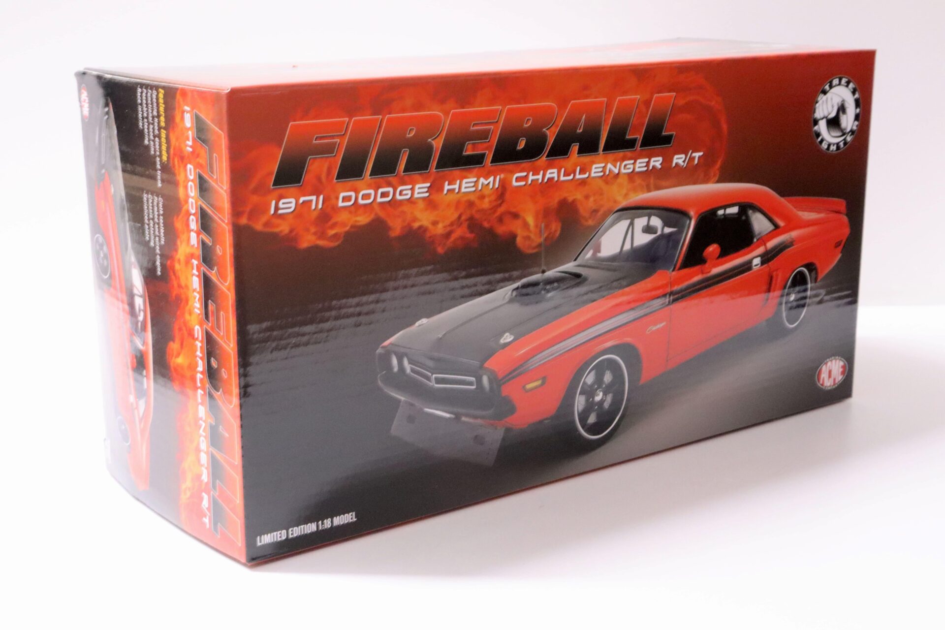 1:18 ACME 1971 Dodge Challenger R/T 426 Hemi Street Fighter FIREBALL orange