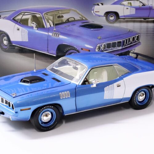 1:18 ACME 1971 Plymouth Hemi Cuda Barracuda Coupe B5 blue/ white