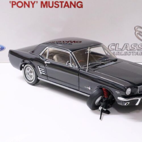 1:18 Classic Carlectables 1966 Ford Mustang Pony RHD Coupe Raven black