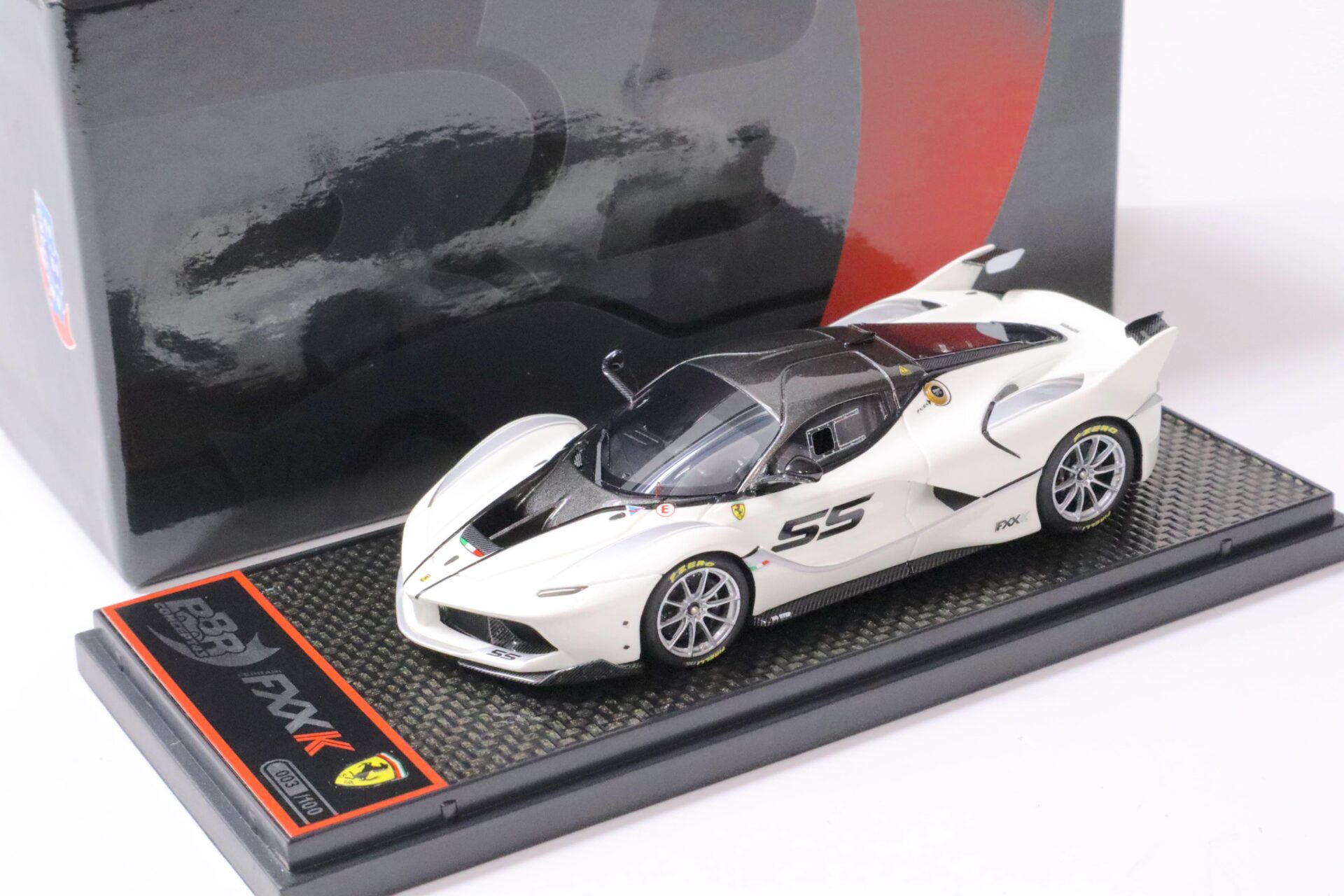 1:43 BBR Ferrari FXXK #55 Bianco Avus white 2016 - Limited Edition 100 pcs.