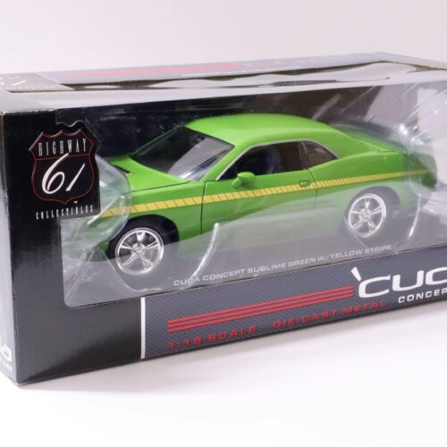 1:18 Highway61 Plymouth Cuda Concept Car 2009 Sublime green/ yellow stripe