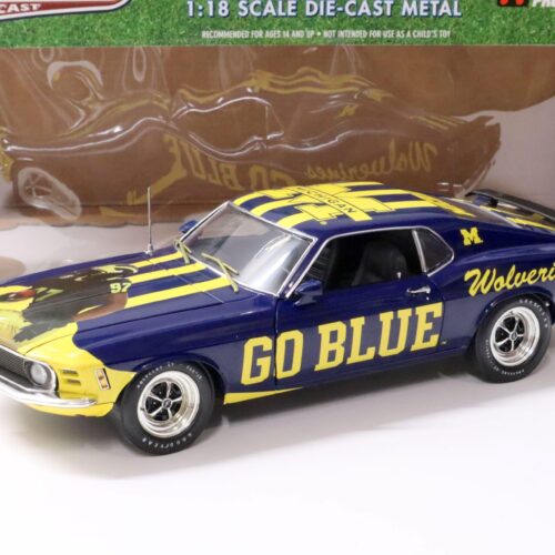 1:18 Highway61 Ford Mustang Boss 302 Coupe 1970 Sports Art Michigan Wolverines