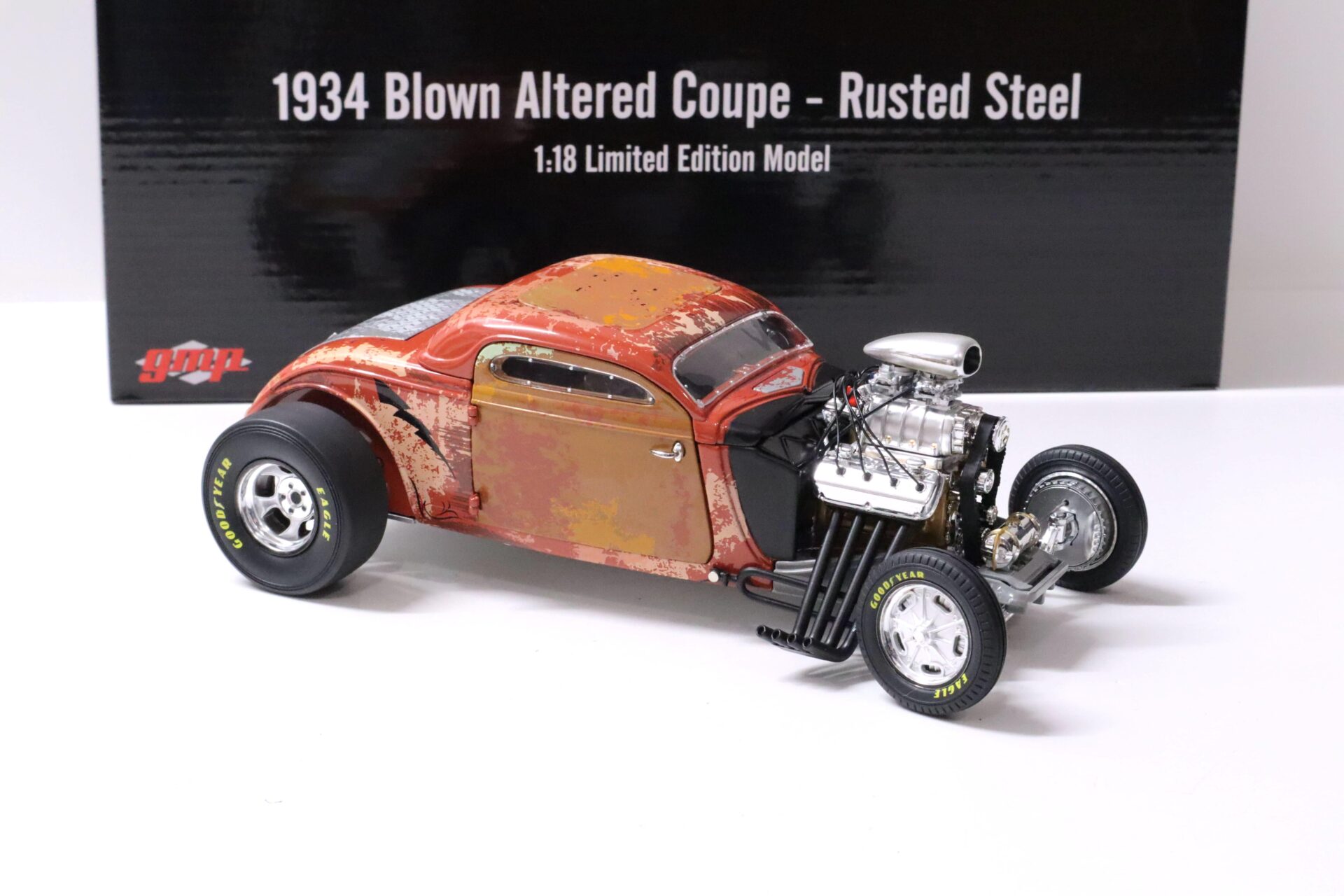 1:18 GMP Hot Rod 1934 Blown Altered Coupe - Rusted Steel red Limited Edition