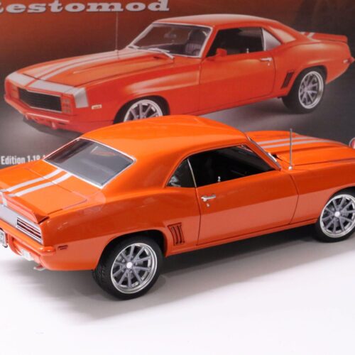 1:18 ACME 1969 Chevrolet Camaro Restomod Coupe hugger orange/ silver stripes