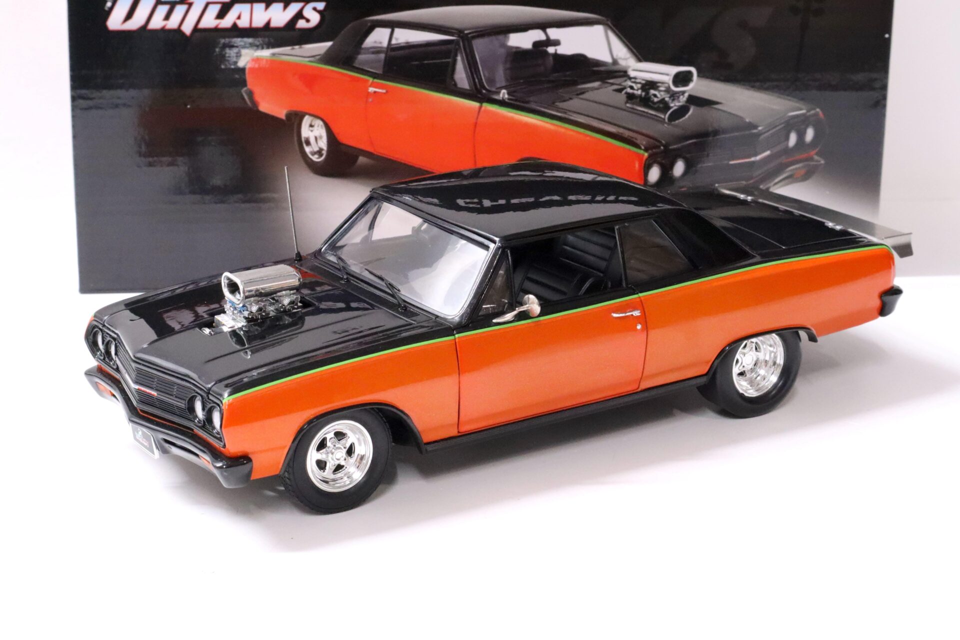 1:18 ACME 1965 Chevrolet Chevelle SS Coupe DRAG OUTLAWS black/ orange