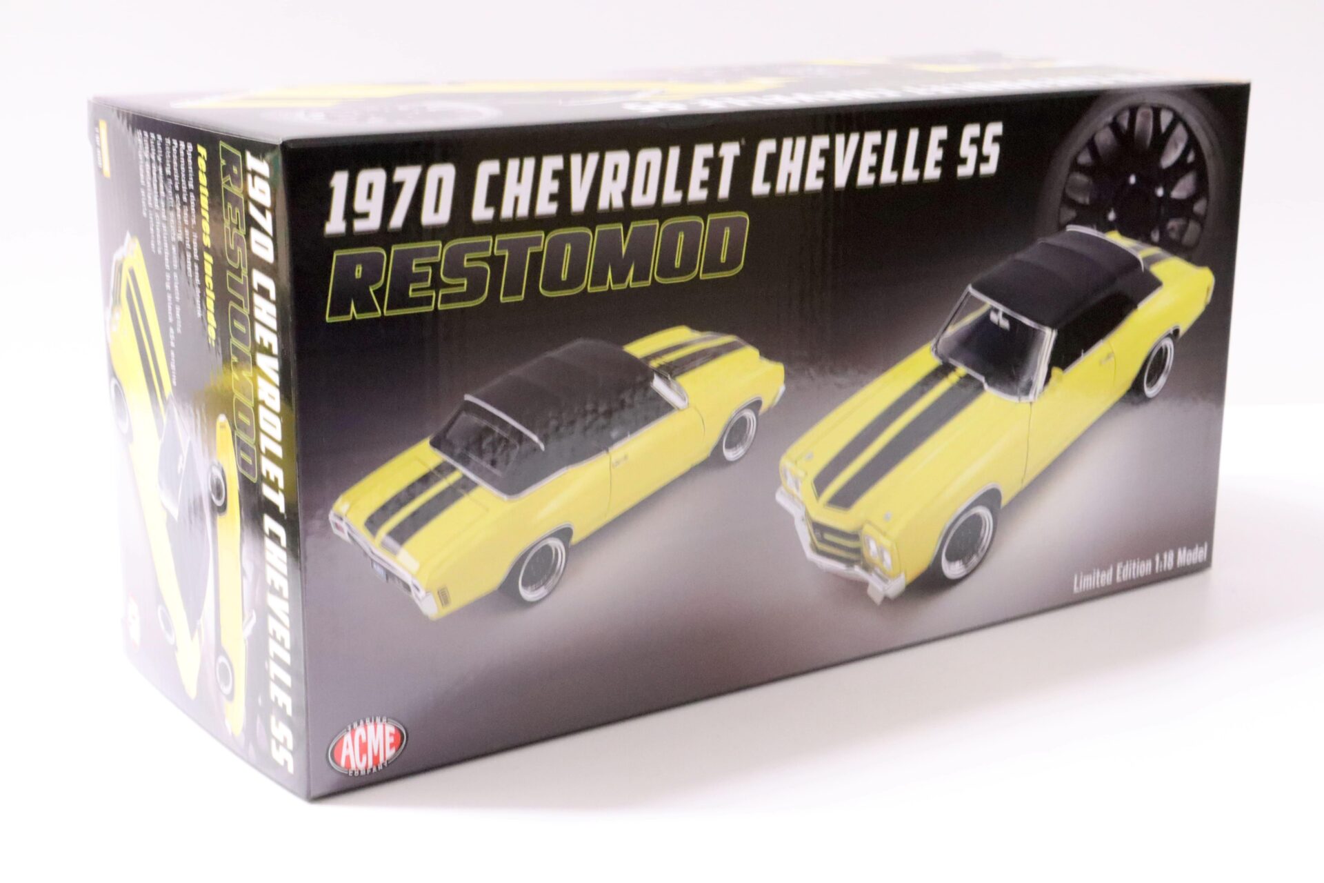 1:18 ACME 1970 Chevrolet Chevelle SS Convertible Restomod yellow/ black stripes
