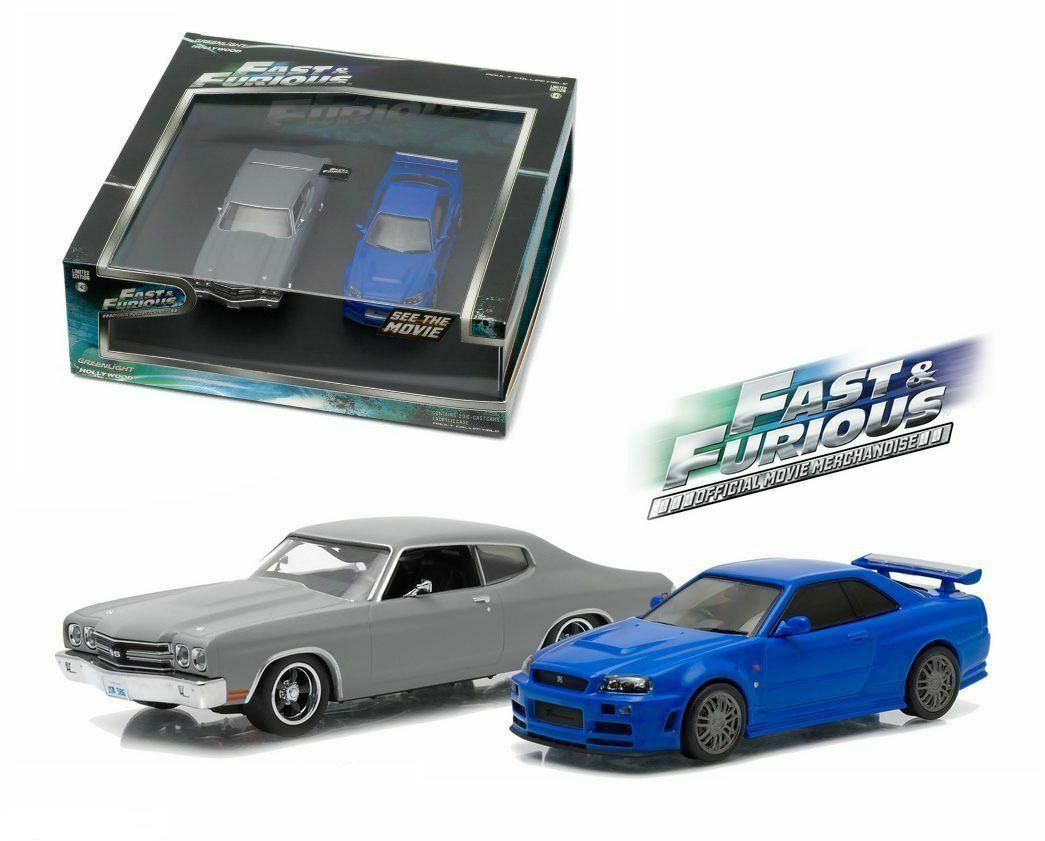 1:43 Greenlight Fast & Furious Set Chevrolet Chevelle SS + Nissan Skyline GT-R R34