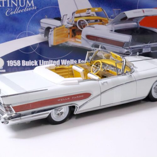 1:18 Sun Star 1958 Buick Limited open Convertible Wells Fargo white