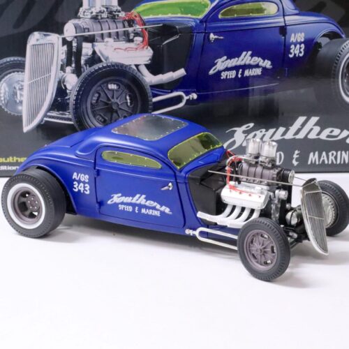 1:18 GMP Hot Rod 1934 Blown Altered Coupe Southern Speed & Marine blue