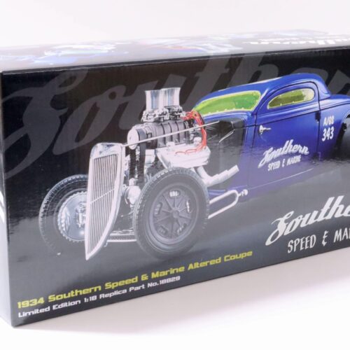 1:18 GMP Hot Rod 1934 Blown Altered Coupe Southern Speed & Marine blue