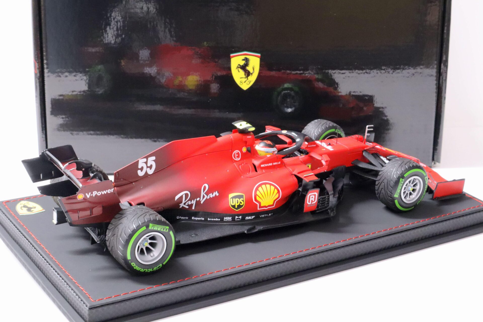 1:18 BBR F1 Ferrari SF21 C.Sainz #55 Emilia Romagna Italy GP 2021 Intermediate Tyres