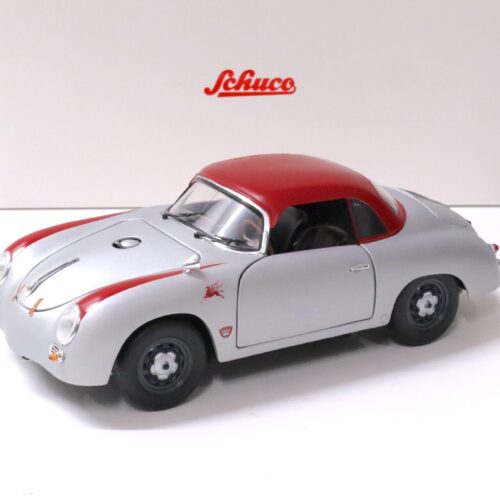 1:18 Schuco Porsche 356 Speedster Outlaw with Hardtop matt silver/ red