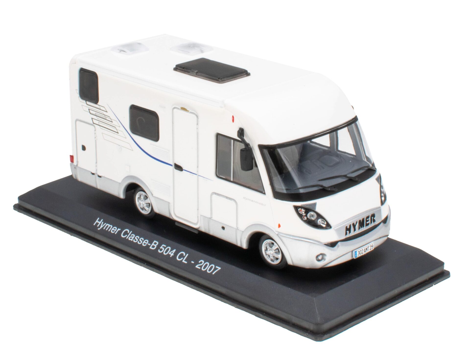 1:43 Hachette IXO Camping Cars Hymer Classe-B 504 CL weiß 2007 Wohnmobil