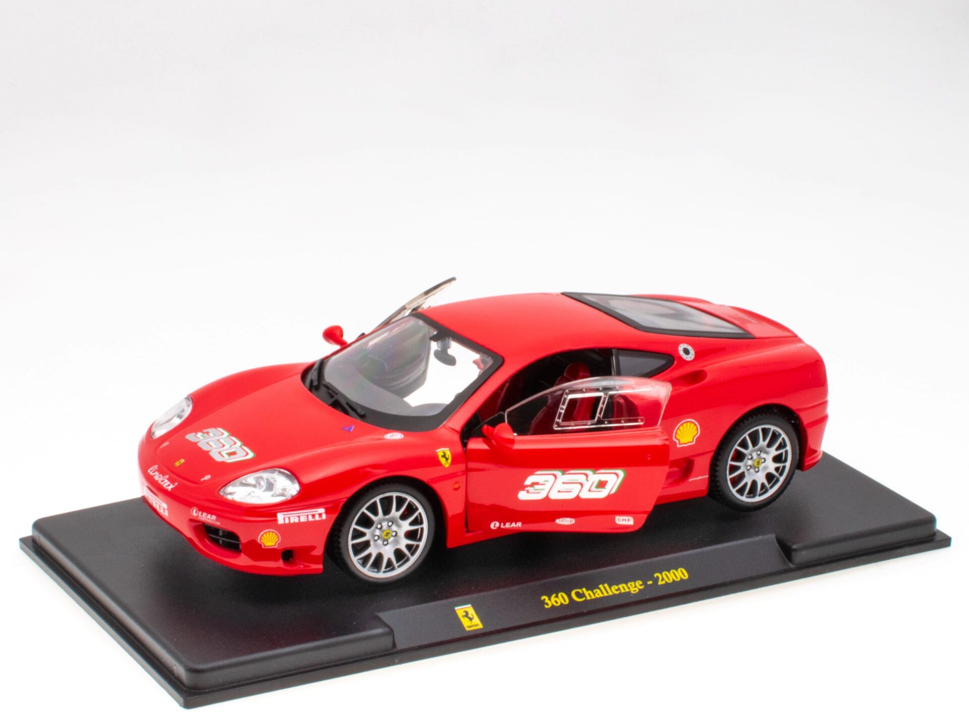 1:24 Hachette Bburago Ferrari Collection Ferrari 360 Challenge red 2000 with display