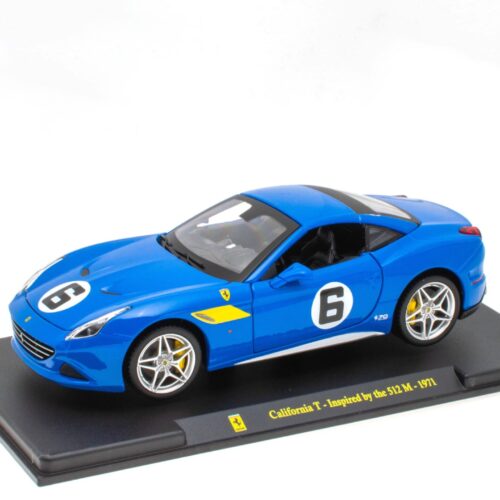 1:24 Hachette Bburago Ferrari Collection Ferrari California T blue with display