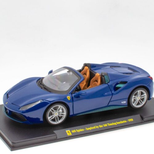 1:24 Hachette Bburago Ferrari Collection Ferrari 488 Spider Inspired by 166 Touring with display