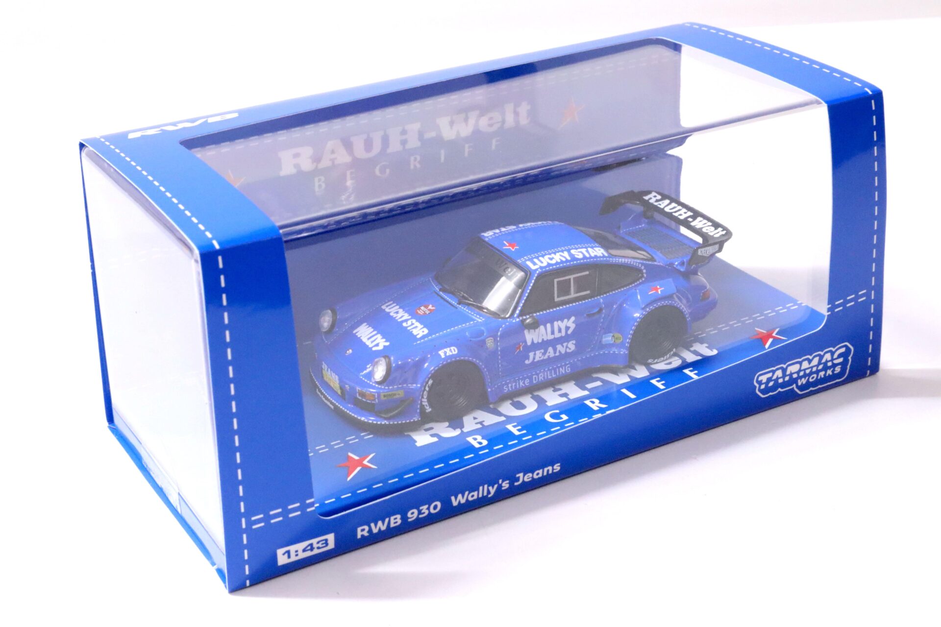 1:43 Tarmac Porsche 911 930 RWB RAUH-WELT WallyÂ´s Jeans blue