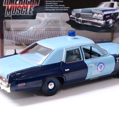 1:18 Auto World 1974 Dodge Monaco Massachusetts State Police blue