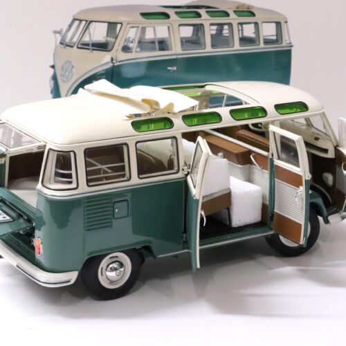 1:18 Schuco VW T1b Samba Bus Bulli green/ white Die-Cast 450037800