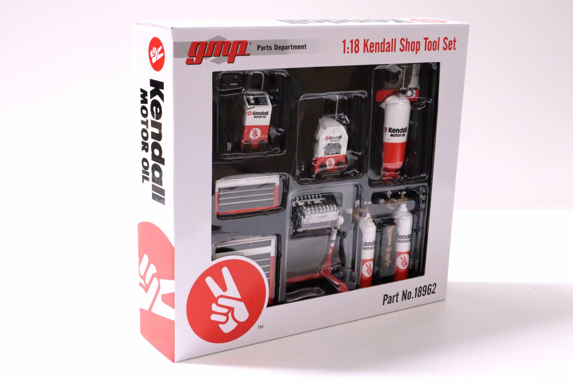1:18 GMP KENDALL MOTOR OIL SHOP Tool Set #1 Diorama Zubehör red/ white 18962