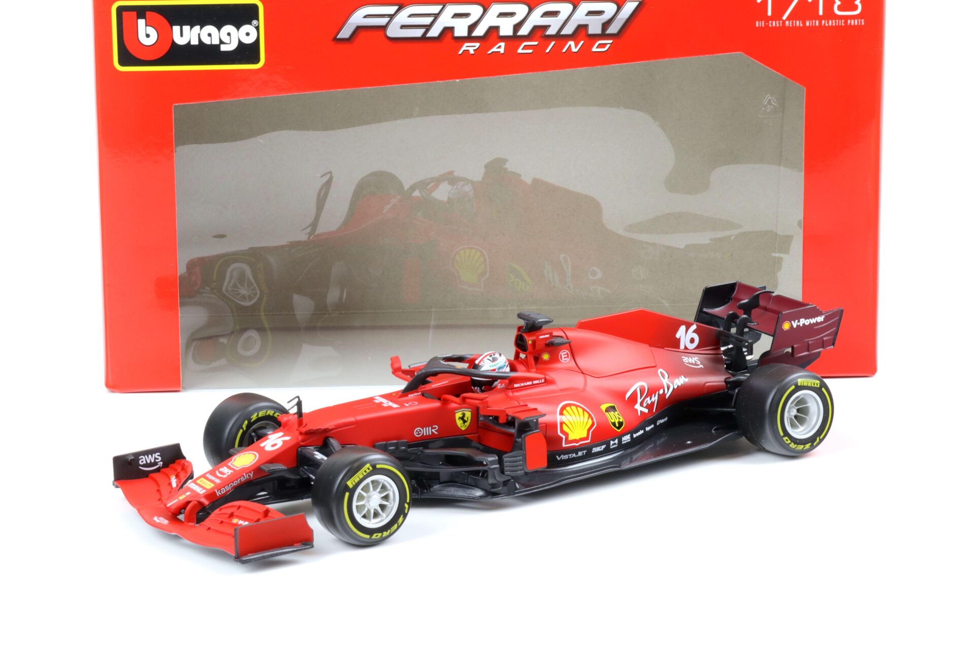 1:18 Bburago Racing F1 Ferrari SF21 C.Leclerc 2021 red #16