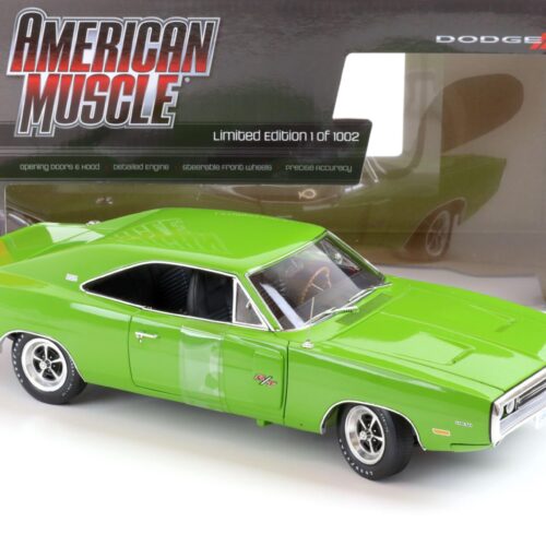 1:18 Auto World 1970 Dodge Charger R/T SE Coupe green New Magnum 500 wheel