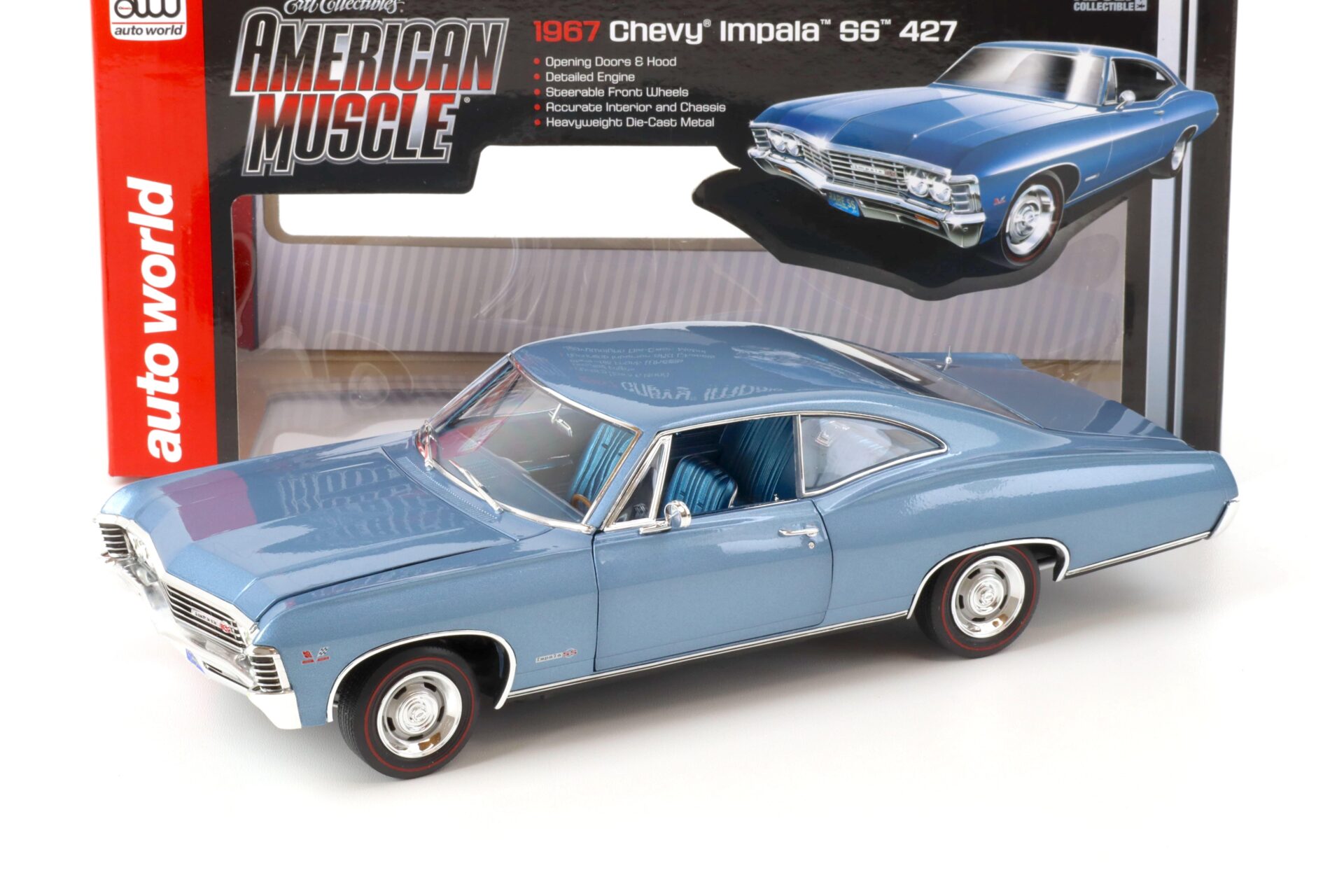 1:18 Auto World 1967 Chevrolet Impala SS 427 blue metallic