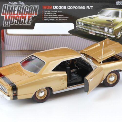 1:18 Auto World 1969 Dodge Coronet R/T Coupe 50 YEARS 426 HEMI gold metallic